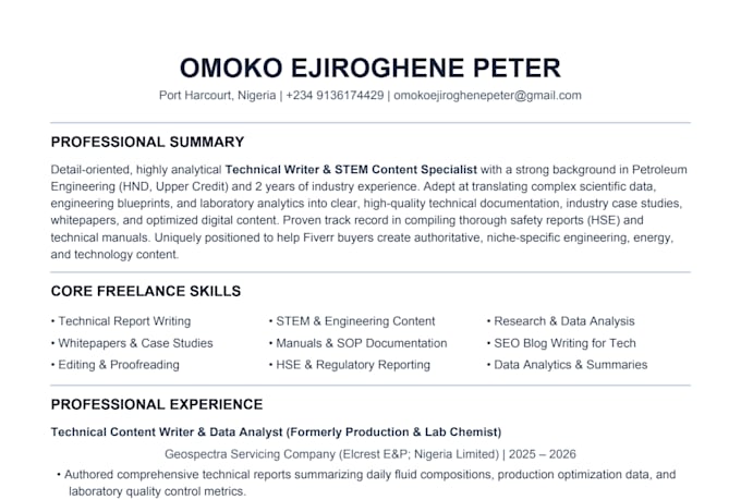 write professional engineering reports and technical whitepapers